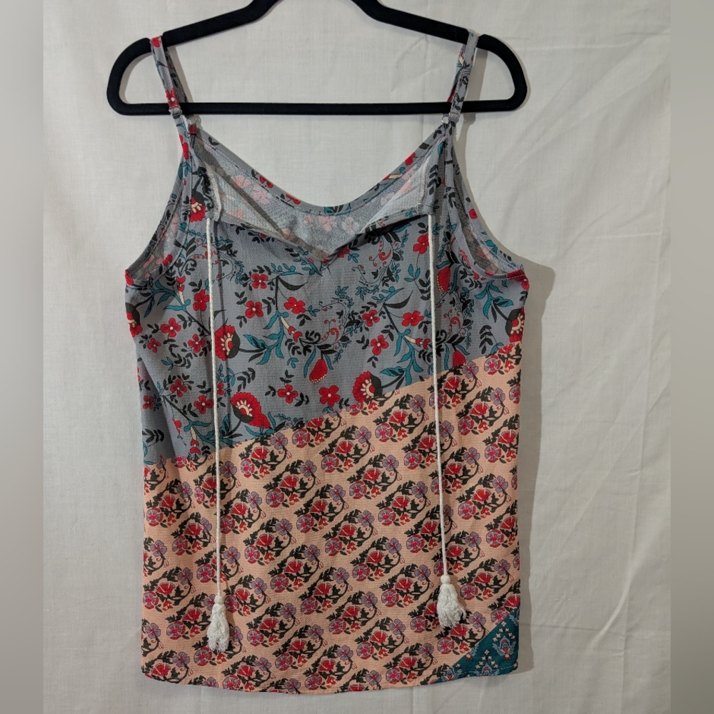 Boho Floral Tank Top, Size Large